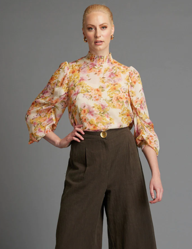 Fate Last Dance Shirred HIgh Neck Top