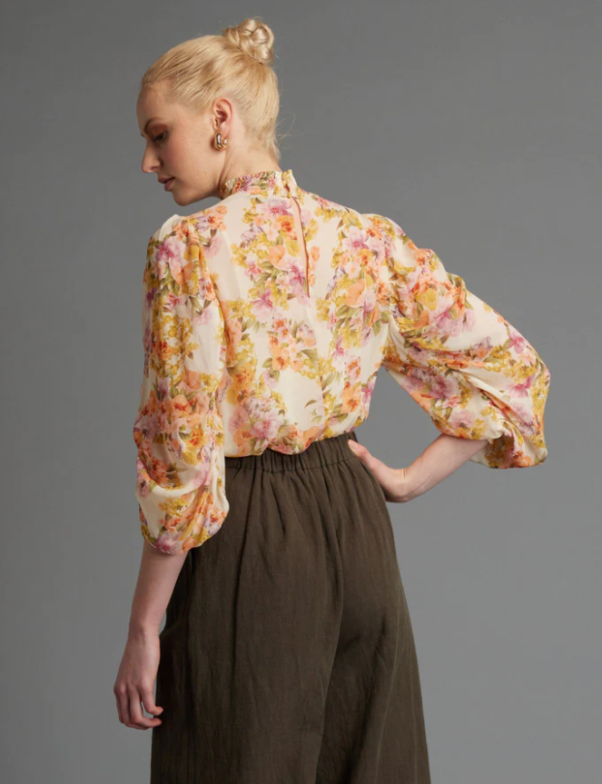 Fate Last Dance Shirred HIgh Neck Top