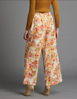 Fate Last Dance Structured Solid Wide Leg High Wasited Pant in Floral