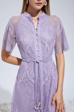 G.D.S. Lilou Lace Short Dress in Pastel Lilac