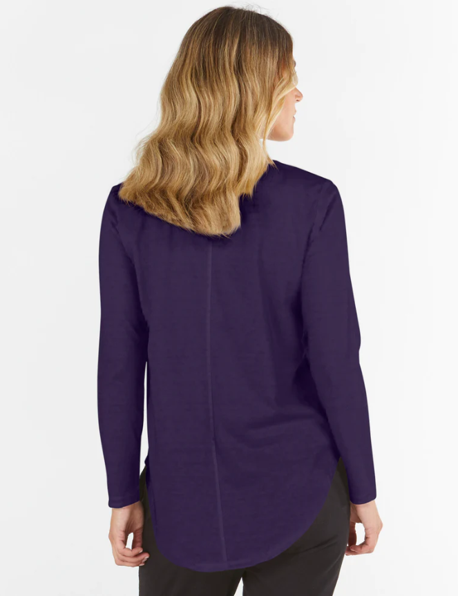 Betty Basics Megan Long Sleeve Top In Navy