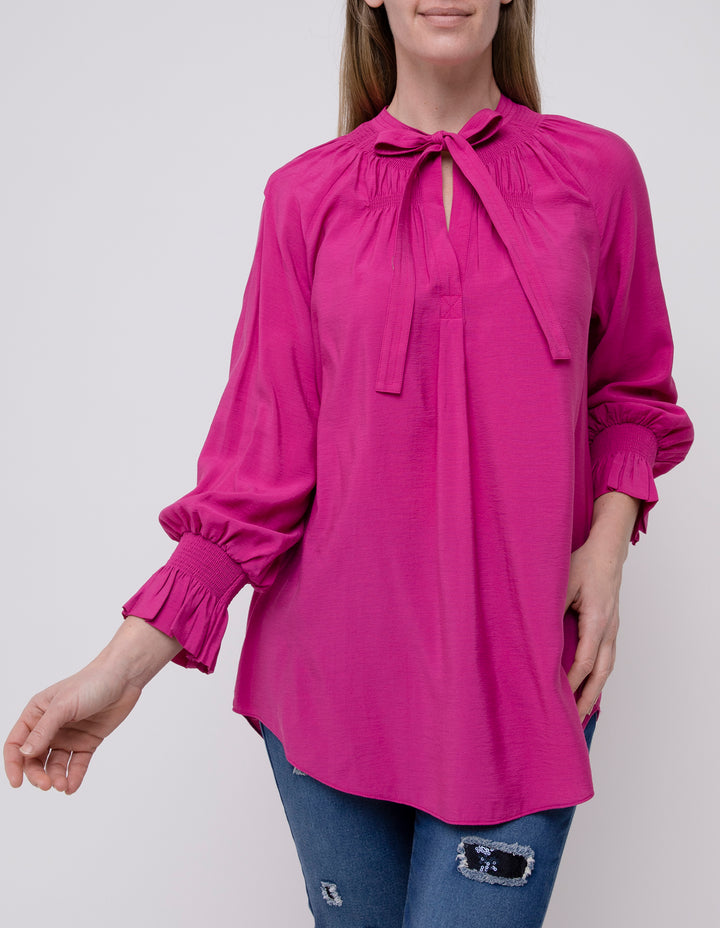 Ping Pong Tunic Blouse in Berry
