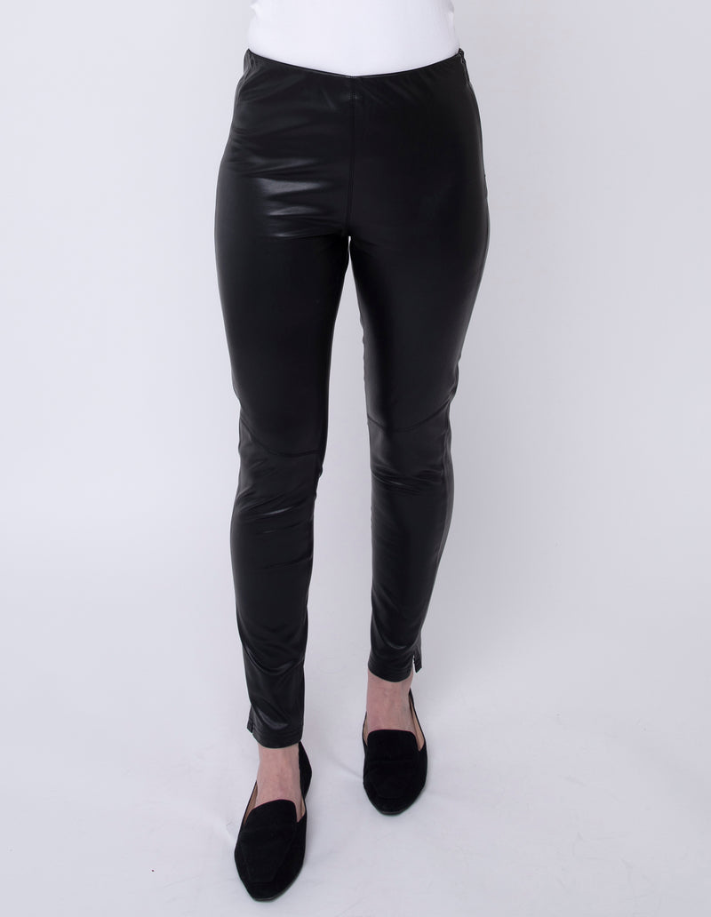 Ping Pong Black Faux Leather Legging