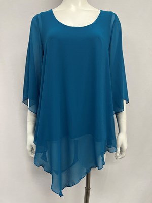 RTM Betty Chiffon Top in Teal, matching pants available to make a set