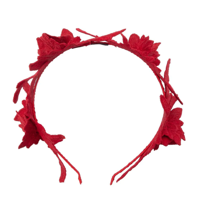 Erica Lace Headband in Red