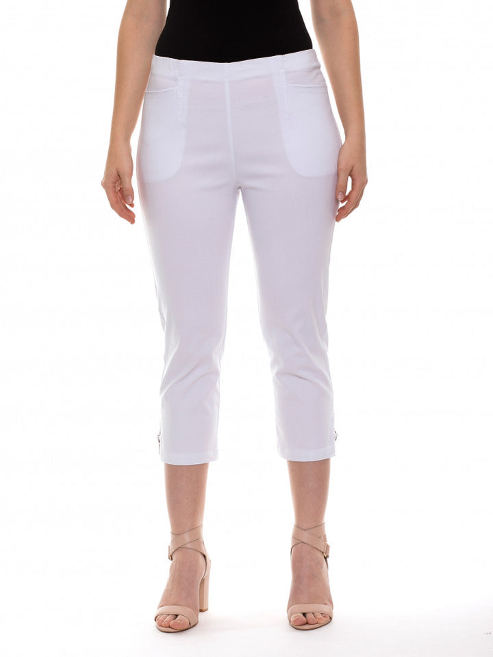 Equus slim fit 7/8 white pants
