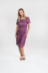 Yesadress cap sleeve lace dress  in Mauve-  Y188
