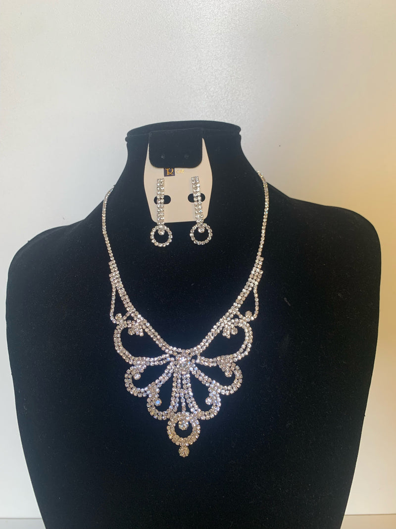Stellar Rose Diamonte necklace and earrings 70203