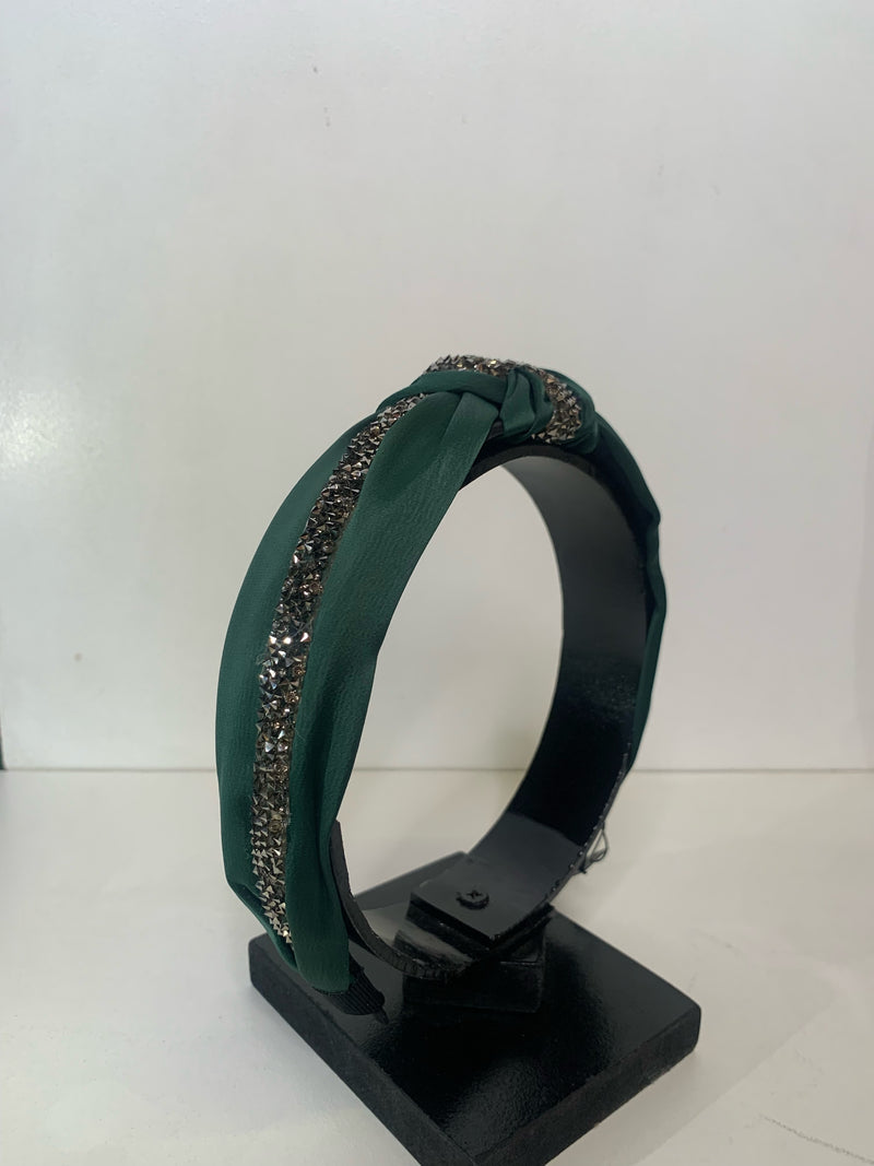 Stellar Rose Bling headband satin bottle green 72600