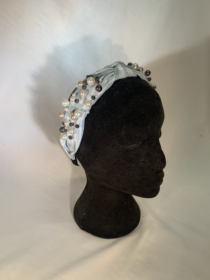 Stellar Rose Pearl bead headband blue 69609