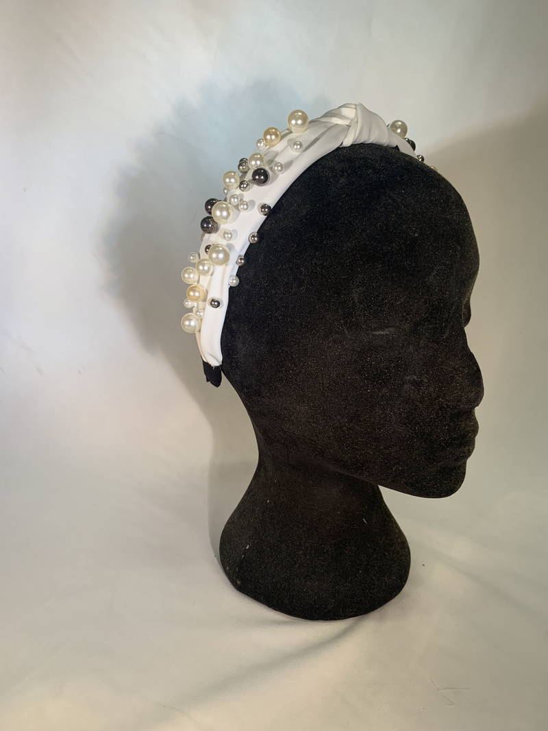 Stellar Rose Pearl bead headband white 69602