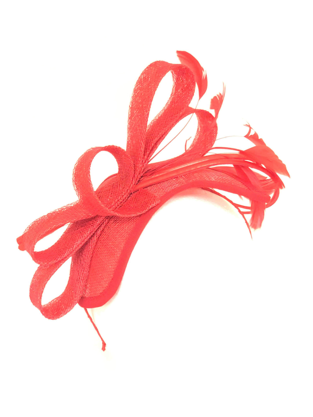 Distinctive Hats red fascinator  18403